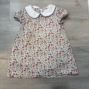 Classic Prep Multicolor Floral Dress with White Collar Spring